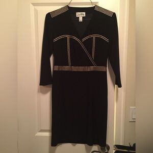 JOSEPH RIBKOFF Dress Black with Bronze studs. Size 8